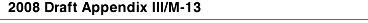 Draft 2008 Appendix III/M13 Handbook Index